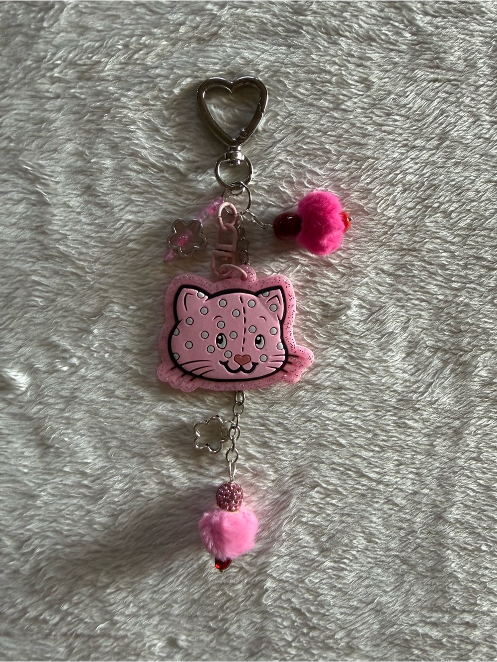 Adorable Strawberry Shortcake Handmade Custard Key Purse Charm NWOT 💗